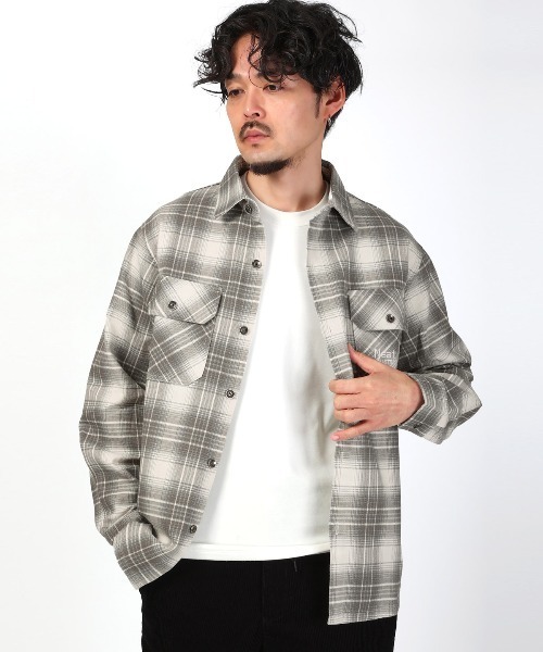 LUXSTYLE（ラグスタイル）の「チェック柄コットンシャツジャケット（シャツ/ブラウス・メンズ・ブルー/グレー・M/L）」の20枚目の写真