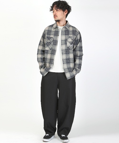 LUXSTYLE（ラグスタイル）の「チェック柄コットンシャツジャケット（シャツ/ブラウス・メンズ・ブルー/グレー・M/L）」の6枚目の写真