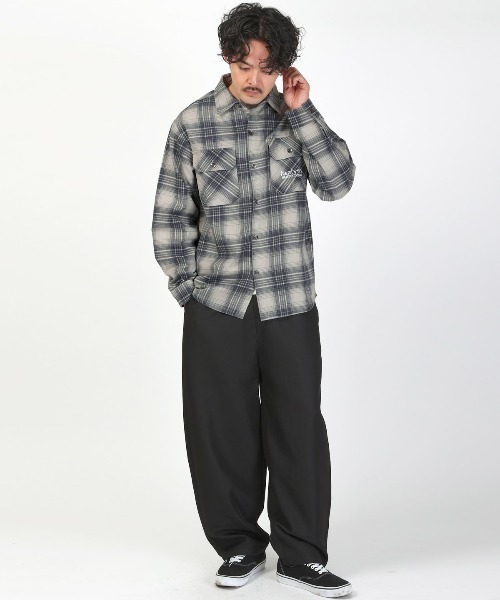 LUXSTYLE（ラグスタイル）の「チェック柄コットンシャツジャケット（シャツ/ブラウス・メンズ・ブルー/グレー・M/L）」の7枚目の写真