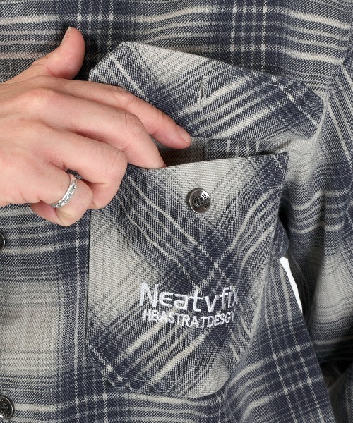 LUXSTYLE（ラグスタイル）の「チェック柄コットンシャツジャケット（シャツ/ブラウス・メンズ・ブルー/グレー・M/L）」の14枚目の写真