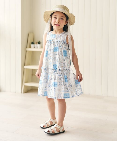 apres les cours(アプレレクール)の「【UVカット】レースリボンカンカン帽(ハット・キッズ・アイボリー・54/52/50/48)」の4枚目の写真