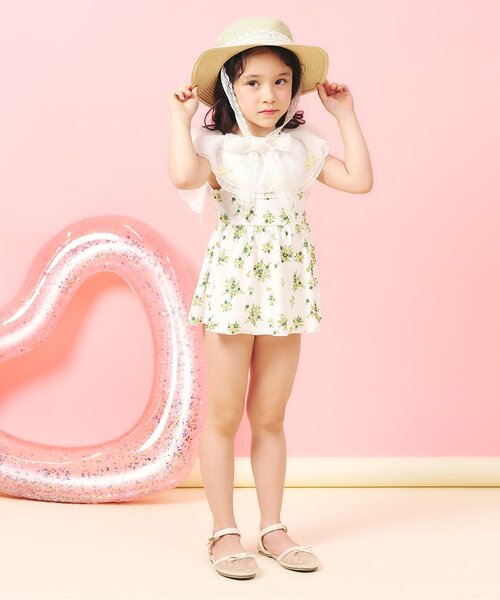 apres les cours(アプレレクール)の「【UVカット】レースリボンカンカン帽(ハット・キッズ・アイボリー・54/52/50/48)」の6枚目の写真