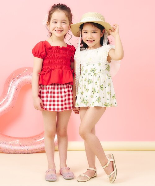 apres les cours(アプレレクール)の「【UVカット】レースリボンカンカン帽(ハット・キッズ・アイボリー・54/52/50/48)」の7枚目の写真