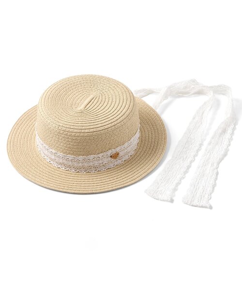 apres les cours(アプレレクール)の「【UVカット】レースリボンカンカン帽(ハット・キッズ・アイボリー・54/52/50/48)」の9枚目の写真