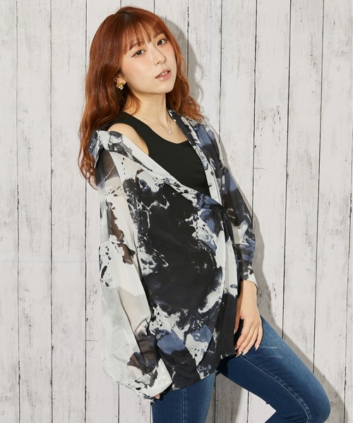 GORGE(ゴージ)の「《インナー付き・モヤ柄》シャツ/カジュアル×モード/春夏秋/全4色(シャツ/ブラウス・レディース・ダークブラウン/ブラウン/グレー/ブラック・F)」の12枚目の写真