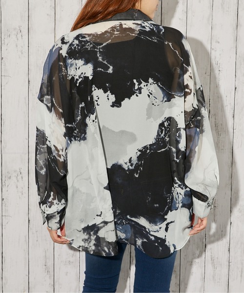 GORGE(ゴージ)の「《インナー付き・モヤ柄》シャツ/カジュアル×モード/春夏秋/全4色(シャツ/ブラウス・レディース・ダークブラウン/ブラウン/グレー/ブラック・F)」の13枚目の写真