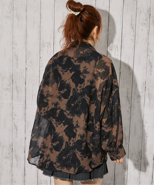 GORGE(ゴージ)の「《インナー付き・モヤ柄》シャツ/カジュアル×モード/春夏秋/全4色(シャツ/ブラウス・レディース・ダークブラウン/ブラウン/グレー/ブラック・F)」の17枚目の写真