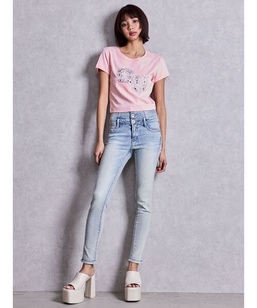 GYDA（ジェイダ）の「gy bijou Tシャツ（Tシャツ/カットソー・レディース・ピンク/パープル/ブラック/オフホワイト・FREE）」の5枚目の写真