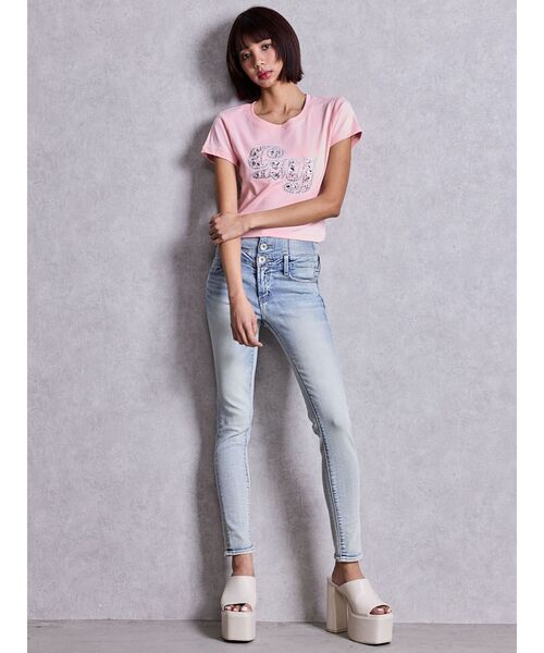 GYDA（ジェイダ）の「gy bijou Tシャツ（Tシャツ/カットソー・レディース・ピンク/パープル/ブラック/オフホワイト・FREE）」の6枚目の写真