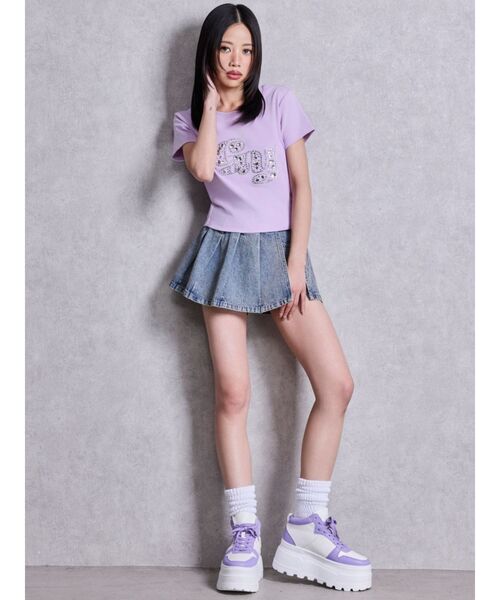 GYDA（ジェイダ）の「gy bijou Tシャツ（Tシャツ/カットソー・レディース・ピンク/パープル/ブラック/オフホワイト・FREE）」の12枚目の写真