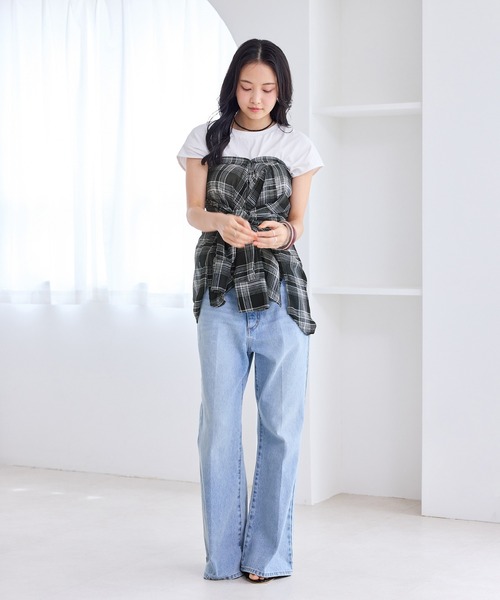 VIS(ビス)の「チェック&シアーオーバーシャツ(シャツ/ブラウス・レディース・ホワイト系その他2/ブラック系その他/キナリ・FREE)」の13枚目の写真