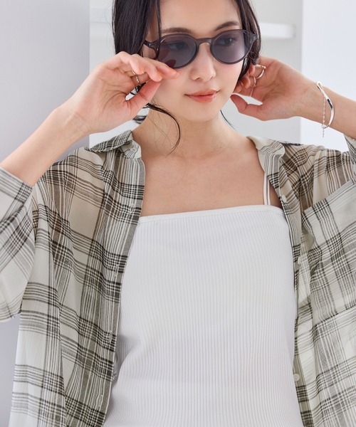 VIS(ビス)の「チェック&シアーオーバーシャツ(シャツ/ブラウス・レディース・ホワイト系その他2/ブラック系その他/キナリ・FREE)」の11枚目の写真