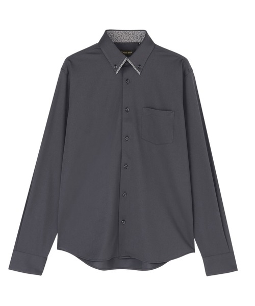 TOKYO SHIRTS(トウキョウシャツ)の「ボタンダウン 長袖 ストレッチカジュアルシャツ(シャツ/ブラウス・メンズ・グレー・S/M/L/LL)」の1枚目の写真