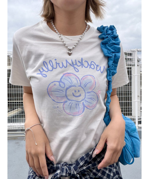 Wacky WiLLy（ワッキーウィリー）の「[26SS] ウィメンズビッグリリーグラフィック半袖Tシャツホワイト（Tシャツ/カットソー・レディース・その他・MEDIUM/LARGE/SMALL）」の9枚目の写真