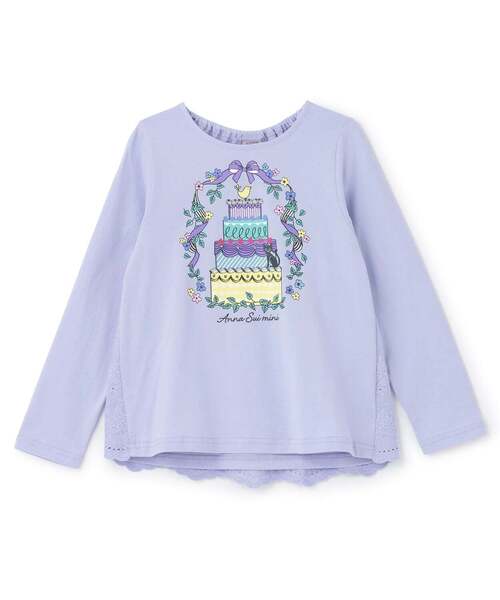 ANNA SUI mini（アナスイ・ミニ）の「【人気商品再入荷】【直営店で取り扱い無し】ドリーミーケーキプリント長袖Tシャツ（Tシャツ/カットソー・キッズ・ラベンダー/ライトピンク・120cm/130cm/140cm/85-95cm/105-115cm）」の2枚目の写真