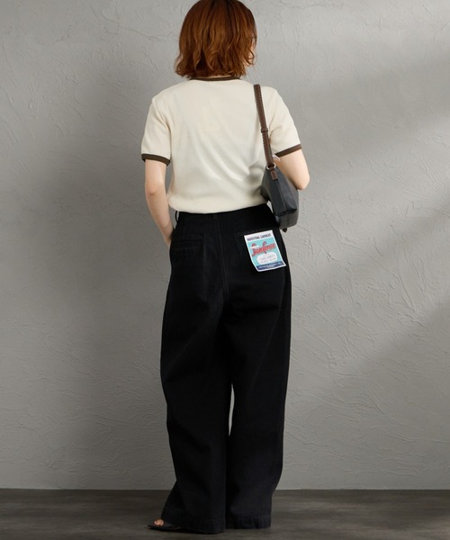 GYMPHLEX（ジムフレックス）の「[GYMPHLEX/ジムフレックス] ワンポイントロゴ刺繍 リンガーリブTシャツ（Tシャツ/カットソー・レディース・ホワイト/キナリ・14）」の22枚目の写真