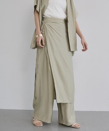 hunch | ワッシャーサテン レイヤードスカートパンツ(その他パンツ)
