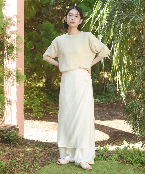 hunch（ハンチ）の「ワッシャーサテン レイヤードスカートパンツ（その他パンツ・レディース・ライトカーキ/ブラック/アイボリー・FREE）」の10枚目の写真