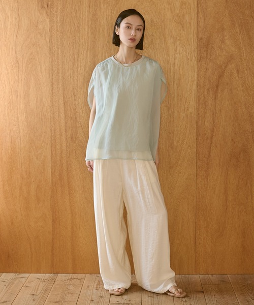 hunch（ハンチ）の「ワッシャーサテン レイヤードスカートパンツ（その他パンツ・レディース・ライトカーキ/ブラック/アイボリー・FREE）」の11枚目の写真