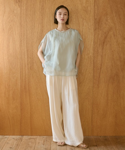 hunch（ハンチ）の「ワッシャーサテン レイヤードスカートパンツ（その他パンツ・レディース・ライトカーキ/ブラック/アイボリー・FREE）」の5枚目の写真