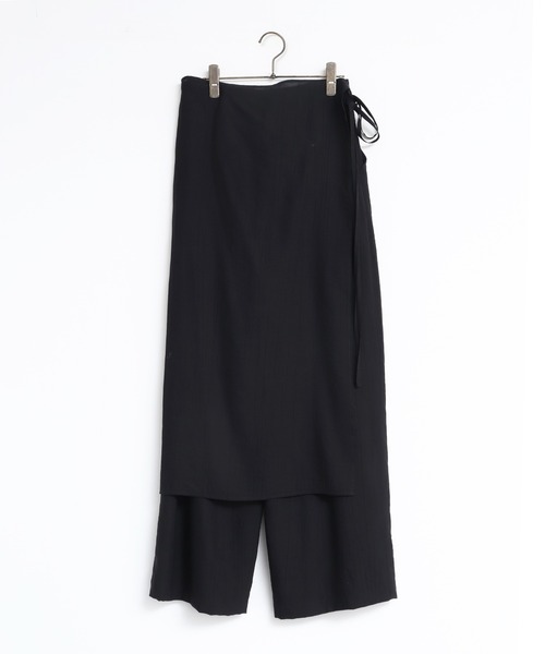 hunch(ハンチ)の「【WEB限定/別注】ワッシャーサテン レイヤードスカートパンツ(その他パンツ・レディース・ライトカーキ/ブラック/アイボリー・FREE)」の14枚目の写真