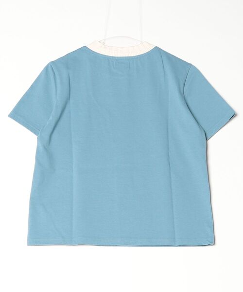 SEAGREEN(シーグリーン)の「SEAGREEN(シーグリーン) KNIT RIB TIGHT T-SHIRT ニットリブタイトTシャツ(Tシャツ/カットソー・レディース・サックスブルー/ブラック・2/1)」の5枚目の写真