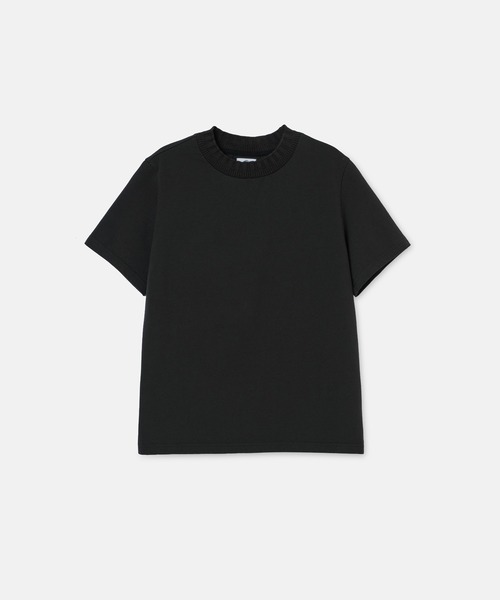 SEAGREEN(シーグリーン)の「SEAGREEN(シーグリーン) KNIT RIB TIGHT T-SHIRT ニットリブタイトTシャツ(Tシャツ/カットソー・レディース・サックスブルー/ブラック・2/1)」の1枚目の写真