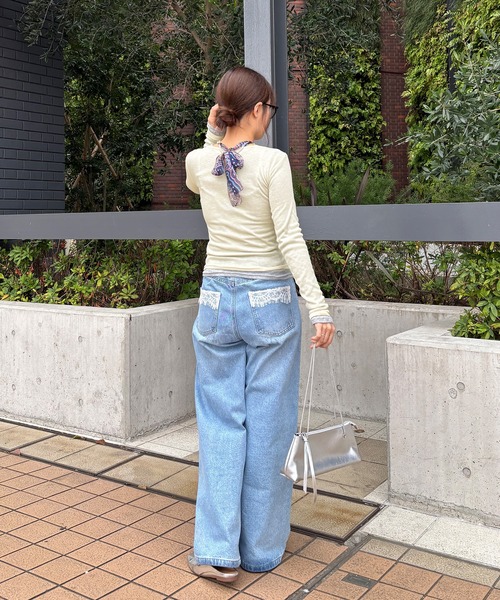 ISOOK(アイスー)の「【ISOOK / アイスー】スカーフ付きパールネックレス / オケージョン アクセサリー お呼ばれ 結婚式 二次会 入学式 卒業式 お食事会 ネイビー ライトブルー(ネックレス・レディース・ネイビー/ライトブルー・FREE)」の11枚目の写真