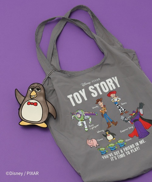 GLOBAL WORK(グローバルワーク)の「Disneyポーチ付きBAG/666381(エコバッグ/サブバッグ・キッズ・ダークグレー/ピンク・FREE)」の2枚目の写真