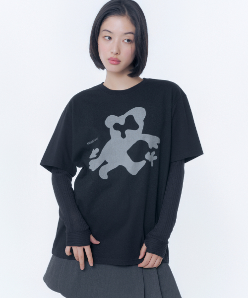 Miseki SEOUL(ミセキソウル)の「Teddy graphic short sleeve BLACK(Tシャツ/カットソー・レディース・その他・OS)」の1枚目の写真