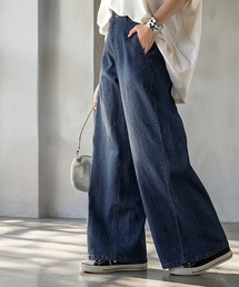 本格派なのにストレッチ。 ワイドデニムパンツ