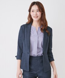 COUP DE CHANCE（クードシャンス）の「【手洗い可/日本製/7分袖/UVケア】リネンライク テーラードジャケット（テーラードジャケット）」