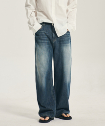 REFLYPERKY（リフライパーキー）の「[リネンライク] HT8402 ウェアエバー ワイドデニム (DEEP SURF)（デニムパンツ）」