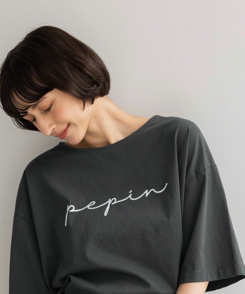studio CLIP（スタディオクリップ）の「《natural by clip》シルキーバイオラウンドTシャツ（Tシャツ/カットソー・レディース・サックスブルー/オフホワイト/スミクロ・FREE）」の2枚目の写真