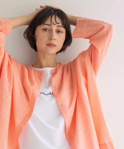 studio CLIP（スタディオクリップ）の「《natural by clip》シルキーバイオラウンドTシャツ（Tシャツ/カットソー・レディース・サックスブルー/オフホワイト/スミクロ・FREE）」の11枚目の写真