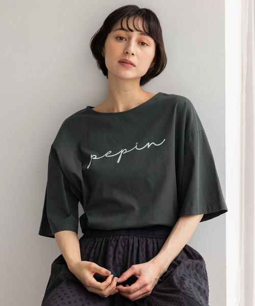 studio CLIP（スタディオクリップ）の「《natural by clip》シルキーバイオラウンドTシャツ（Tシャツ/カットソー・レディース・サックスブルー/オフホワイト/スミクロ・FREE）」の12枚目の写真