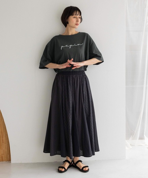 studio CLIP（スタディオクリップ）の「《natural by clip》シルキーバイオラウンドTシャツ（Tシャツ/カットソー・レディース・サックスブルー/オフホワイト/スミクロ・FREE）」の15枚目の写真