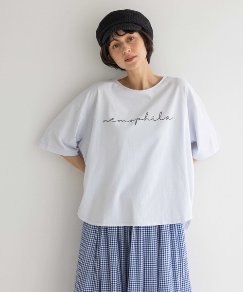 studio CLIP（スタディオクリップ）の「《natural by clip》シルキーバイオラウンドTシャツ（Tシャツ/カットソー・レディース・サックスブルー/オフホワイト/スミクロ・FREE）」の20枚目の写真