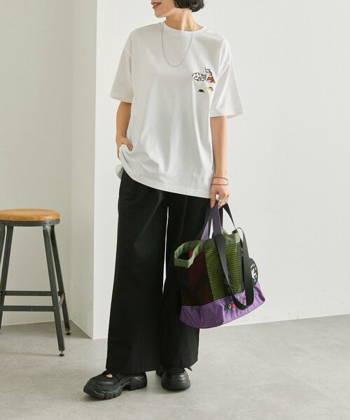 ear PAPILLONNER(イアパピヨネ)の「【KEN NAKAYAMA×ear】コラボメッシュトートバッグ(トートバッグ・レディース・カーキ/オレンジ・FREE)」の20枚目の写真