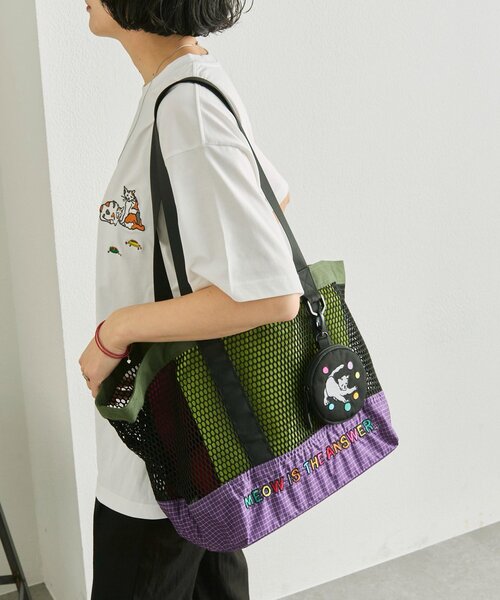 ear PAPILLONNER(イアパピヨネ)の「【KEN NAKAYAMA×ear】コラボメッシュトートバッグ(トートバッグ・レディース・カーキ/オレンジ・FREE)」の15枚目の写真