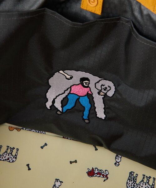 ear PAPILLONNER(イアパピヨネ)の「【KEN NAKAYAMA×ear】コラボメッシュトートバッグ(トートバッグ・レディース・カーキ/オレンジ・FREE)」の4枚目の写真