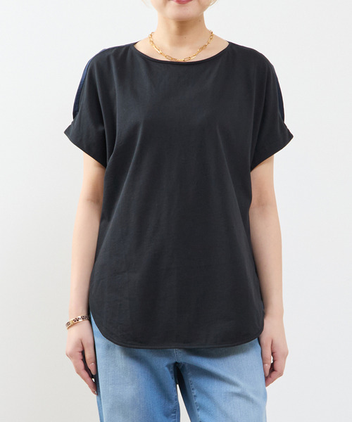 SOFFITTO(ソフィット)の「タイプライタードッキングTシャツ(Tシャツ/カットソー・レディース・ホワイト/ブラック・FREE)」の2枚目の写真