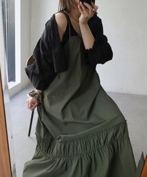 【SAKURA企画】裾ギャザー切替キャミワンピース