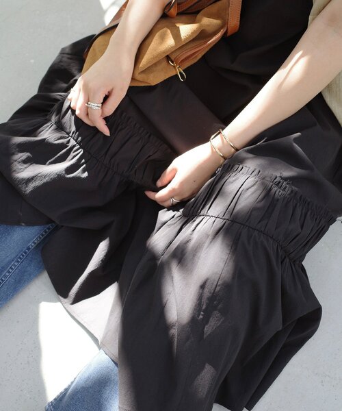 DouDou(ドゥドゥ)の「【SAKURA企画】裾ギャザー切替キャミワンピース(ワンピース・レディース・ブラック/カーキ/ベージュ・FREE/TM)」の12枚目の写真