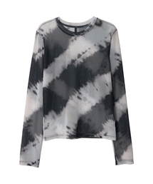 Sheer Mesh Long Sleeve (FL-142_Black&Cream)