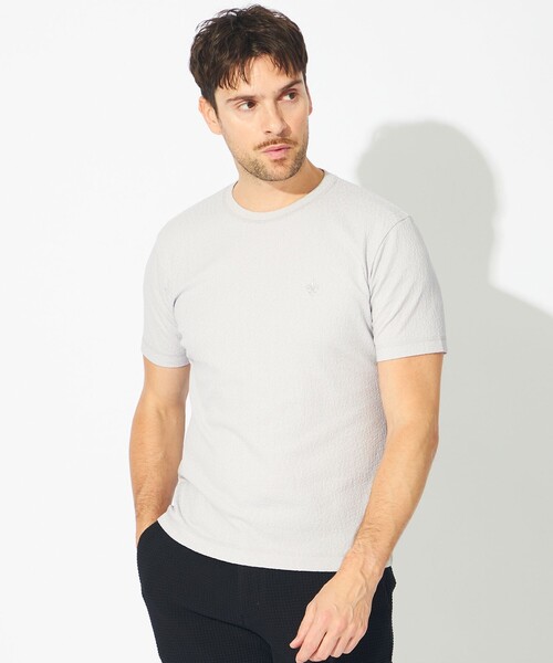 EPOCA UOMO（エポカウォモ）の「デジタルピクセルカットソー（Tシャツ/カットソー・メンズ・ホワイト/ブラック/パープル系その他4/ライトグレー・46/48）」の3枚目の写真