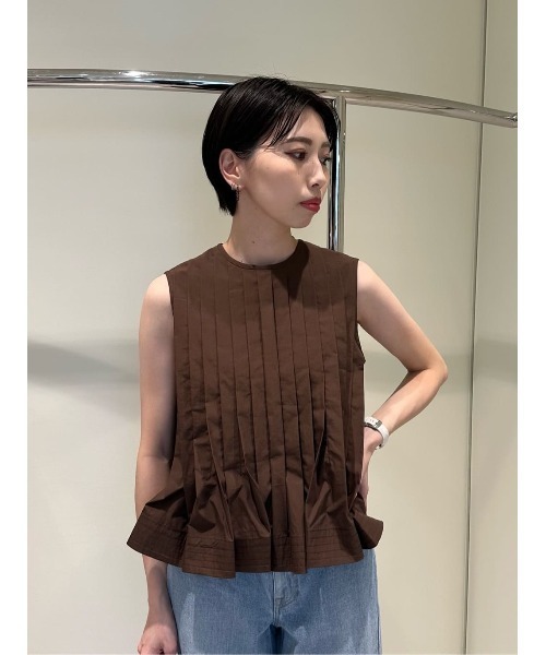 ESTNATION（エストネーション）の「ESTNATION / タンブラーブラウス（シャツ/ブラウス・レディース・ホワイト/ブラウン・36/38）」の13枚目の写真