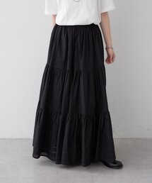 【軽やかな存在感】ピンタックティアードスカート
