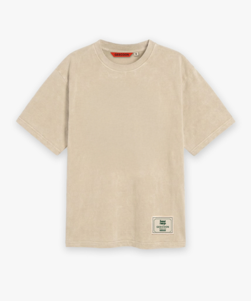GEECOON（ジークーン）の「ソフトミュートパッチピグメント半袖Tシャツ GEE265-102 ベージュ（Tシャツ/カットソー・メンズ・ベージュ・LARGE/X-LARGE）」の2枚目の写真