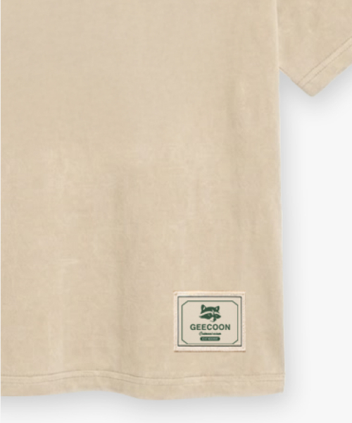 GEECOON（ジークーン）の「ソフトミュートパッチピグメント半袖Tシャツ GEE265-102 ベージュ（Tシャツ/カットソー・メンズ・ベージュ・LARGE/X-LARGE）」の4枚目の写真